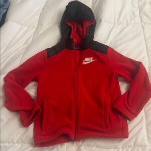 Nike Red and Black Fleece Jacket